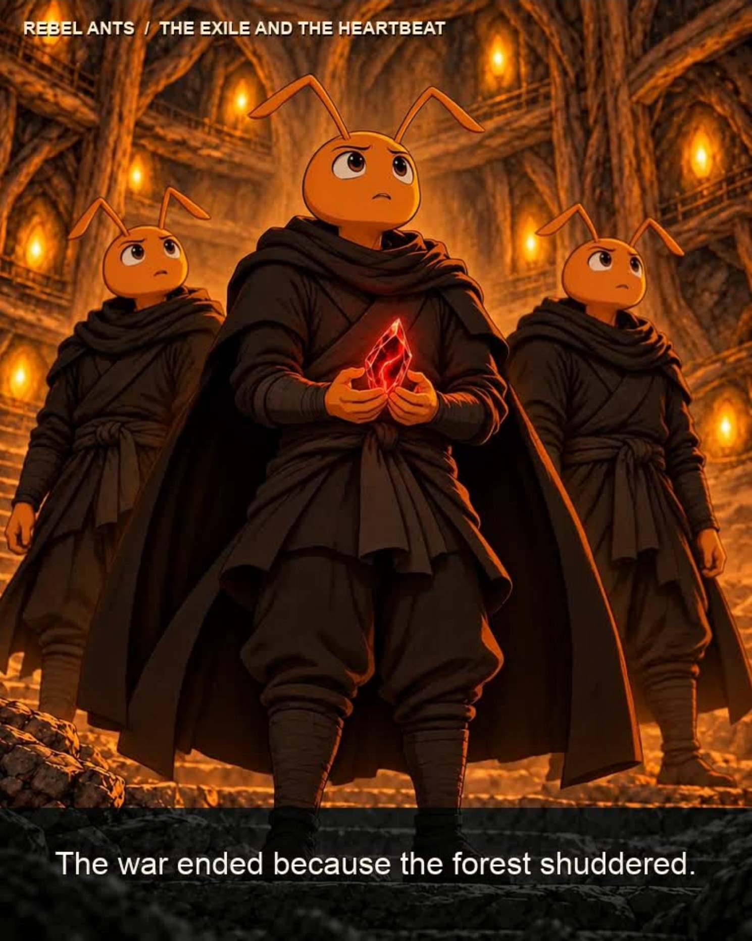 The crimson shard and the exiled ants